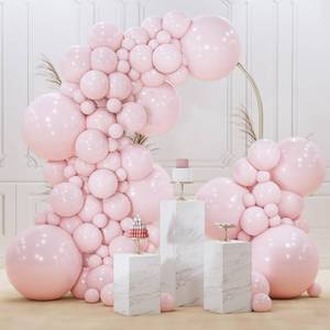 lot 4446 image: PartyWoo Pale Pink Balloons 100pcs Different Sizes of 18 12 10 5 Inch Light Pastel Baby Pink Balloon Arch Kit for Engagement Bachelorette Baby Shower Easter Birthday Party Decorations Pink-Q01