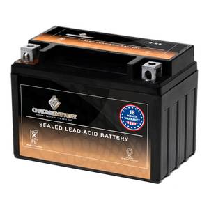 lot 4468 image: CB CHROMEBATTERY YTX9-BS 12V 135 CCA AGM � Maintenance Free Powersport Battery for ATV, Motorcycle, Scooter � Fits Honda, Yamaha, Polaris, Suzuki (T3 Terminal)