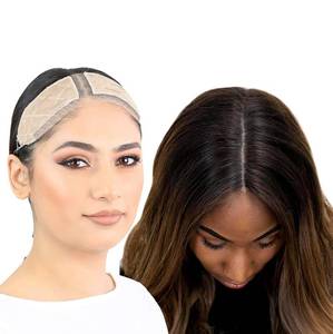 lot 4469 image: MILANO COLLECTION Lace Top Grip Comfort Band for Toppers Hair and Wiglets, Non-Slip and Glueless Velvet Wig Band for Large Base Hairpieces, Adjustable Top Grip for Hair Topper and Wigs, Beige, Large
