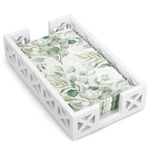 lot 4495 image: Guest Towel Holder Tray for Bathroom Napkin Holder Modern Disposable Hand Towel Holder Basket White Wooden Napkins Holder for Table Paper Rustic Bathroom Towel Tray Flat Wood Dinner Napkin Holder