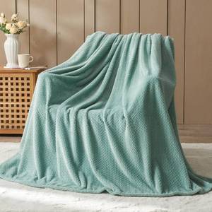lot 5038 image: NEWCOSPLAY Super Soft Throw Blanket New Sage Green Premium Silky Flannel Fleece Leaves Pattern Lightweight Bed Blanket All Season Use (New Sage Green, Throw(50inx60in))