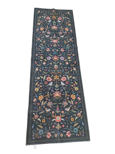 lot 5040 image: Handmade Floral Pattern Runner Rug approximate 96x26 in