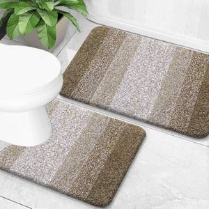 lot 5063 image: OLANLY Bathroom Rug Set 2 Piece, Soft Absorbent Microfiber Bath Mats and U-Shaped Contour Toilet Rug, Non-Slip, Machine Wash Dry, Plush Shaggy Bath Mats for Bathroom (24inx16in24inx20in, Coffe)