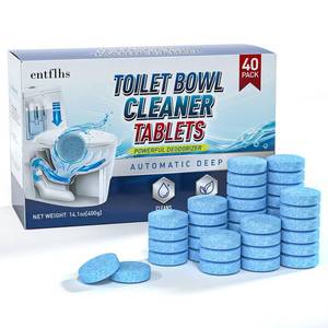 lot 6004 image: Toilet Bowl Cleaner Tablets 40 Pack, Long-Lasting Drop-in Tank Tablets with Sustained-Release Technology, Fight Tough Stains and Odors, Household and Commercial Use, Compatible with Most Toilets-CleanA