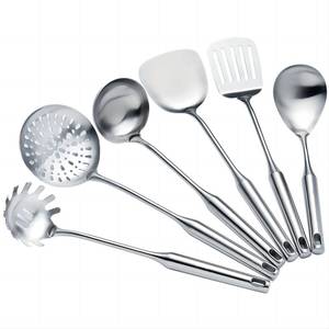 lot 6023 image: Cooking Utensils Set Stainless Steel Kitchen Metal Serving Utensils Set of 6 Pcs-Wok Spatula Ladle Set, Slotted Skimmer, Pasta Server, Serving Spoon, Slotted Spatula Tunner,Dishwasher Safe