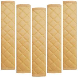 lot 6036 image: Car Seat Belt Cover Pad, 5 Pack, Seatbelt Covers for Car Accessories, Soft Material, Car Seat Strap Pads, Beige 10.63 inches, Universal Fit for All Vehicles, Comfort for neck shoulders (5-Beige)