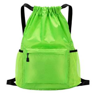 lot 6041 image: Tygelluis Drawstring Backpack, Waterproof Gym Bag with Water Bottle Pocket for Women Men, Pull String Sport Bag for Swim, Soccer and Basketball,Green