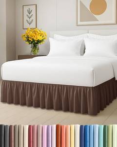 lot 6076 image: Bedskirt Twin Size Ruffle - 18 inch Drop Dust Ruffle Bed Skirt with Platform - Ultra-Soft, Easy Fit, Premium Hotel Quality - Wrinkle, Fade and Shrink Resistant - for Women, Men, Kids and Teens - Brown