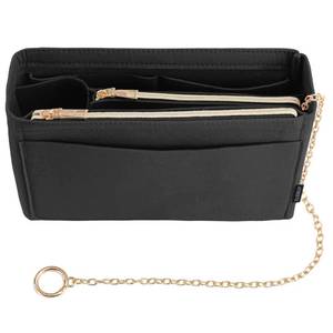 lot 6127 image: ATSEKTZ Purse Organizer Insert, Handbag Organizer with Zipper, Tote Shaper with Cup Holder and Keychain, Compatible with LV, Neverfull, MK, COACH, Longchamp, Kate Spade � Black-Sl. Lg