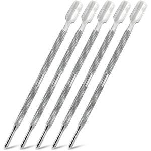 lot 6131 image: A5-Piece Dual-Sided Cuticle Pusher Set - Professional Stainless Steel Manicure Pedicure Nail Care Tools