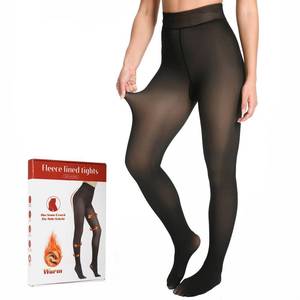 lot 6470 image: FAYBOX Fleece Lined Tights Women, Fake Translucent Thermal Winter Warm Fleece Tights, Sheer Thick Pantyhose Leggings for Women size S
