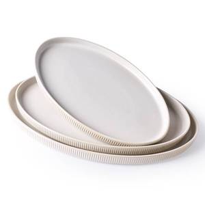 lot 9012 image: famiware Serving Platter, 1614.612.9 Inch Serving Dishes for Entertaining, Party Serving Trays for Food, Buffet Oval Platters for Food, Large Plates for Bread Turkey Cheese Appetizer, Matte White