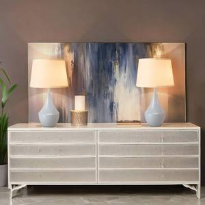 lot 9024 image: Sionfungluxx Blue Bedside Table Lamp, 19.3in Modern Table Lamp for Bedroom Nightstand, Cute Table Lamps for Living Room, Office Desk, End of Table