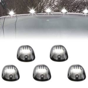 lot 9033 image: Tresound Cab Roof Marker Lights for 2003-2016 Dodge Ram 1500 2500 3500 (Smoked Lens with 16 White LEDs)