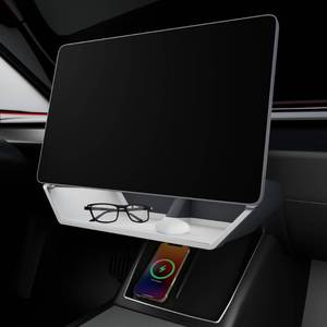 lot 9048 image: Klutchtech for Model Y Juniper Under Screen Storage Organizer 2025-2026 Upgrade, Model 3 Highland Center Console Organizer Tray 2024-2026 for Tesla Model Y Juniper Accessories, White