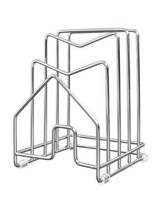 lot 11096 image: Pot Lid Organizer Cutting Board Holder Inside Cabinet 304 Stainless Steel Pots and Pan Organizer Under Cabinet Pot Cover Cookie Sheet Bakeware Serving Tray Cooling Rack Stand Kitchen Countertop