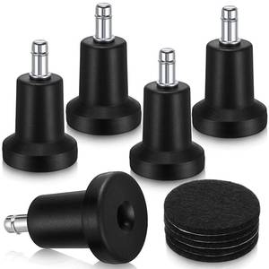 lot 11123 image: Outus 5 Pieces Bell Glides Replacement Office Chair Wheels Stopper Office Chair Swivel Caster Wheels Stool Bell Glides with Separate Self Adhesive Pads (High Profile)