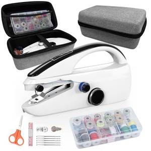lot 11132 image: Handheld Sewing Machine,Beginnerfts Sewing kit with Storage,Two Power Supply Modes