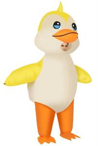lot 11133 image: NISUNS Duck Costume Inflatable Costume for Kids Funny Halloween Costumes Blow up Cosplay for Boy Girl