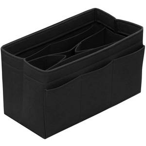 lot 12168 image: DailyPlus Purse Organizer Insert Felt Bag Organizer Handbag Organizer Insert Bag In Bag Organizer for Tote Purse Bag 14 Pockets Black Small