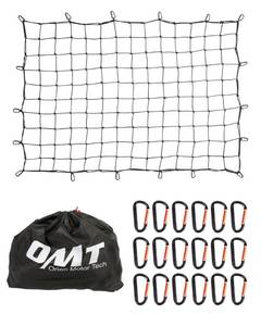 lot 12173 image: Orion Motor Tech 5ftx7ft Heavy Duty Cargo Net Stretches to 10ftx14ft for Pickups SUVs Vans Semis, Bungee Cord Net for Truck Bed Roof Rack Trailer More with Handmade Knotting 18 Carabiners Storage Bag