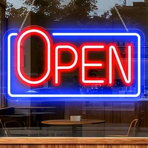 lot 12178 image: Led Neon Open Sign for Business Window, Light up Open Sign for Store Carteles Letreros Para Negocios, 16 x 8.6 inch