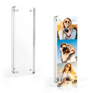lot 12192 image: Vowcarol Photo Booth Frame 2x6 Picture Frame, Clear Acrylic Frame, Strong Magnetic 2x6 Acrylic Picture Frames, Free Standing Desktop Display- 1 Pack