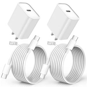 lot 12195 image: iPhone 171615 Charger, USB C Charger, 2Pack 20W Type C Fast Wall Charge Power Adapter,6FT 60W USB-C to C Cable for iPhone Air17Pro Max1516 Pro Max,iPad Pro 12.911 inch,iPad Air 54th,AirPods Pro