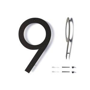 lot 12196 image: 12 Inch Modern Floating House Numbers for Outside  Large Metal House Numbers for Outdoors  Black Coated Rust-Proof Home Address NumbersPlaques  Metal Numbers