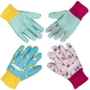 lot 12197 image: PROMEDIX P Kids Garden Gloves 3-6 Years Old Children Gardening Gloves, 2- Pair Pack, BlueandPink