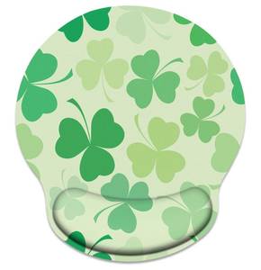 lot 12198 image: Britimes Ergonomic Mouse Pad with Wrist Support Green Patrick Day Clover Non-Slip Rubber Base Mousepad for Home Office Gaming Working Computers Laptop Easy Typing and Pain Relief