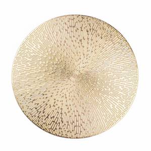 lot 12228 image: Snowkingdom Gold Placemats Set of 18, 15 Inch Round Vinyl Metallic Place mats, Golden Washable Easy Clean Wipeable Non Slip Stain Resistant Kitchen Dining Table Mats for Halloween Party Decoration