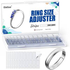 lot 12240 image: ELETIUO Invisible Ring Size Adjuster for Loose Rings,6 Sheets-234 Pcs Transparent Ring Size Reducer Tightener,Fitter for Wide Rings,Multiple sizers for Man and Woman