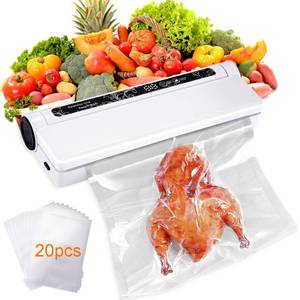 lot 12252 image: Vacuum Sealer Machine for Food, 75KPA Strong Suction Fast-Compact Multi-Functional Food Sealer with 20 Food Vacuum Bags, DryWet Modes Food Saver Vacuum Sealer Machine with Digital Countdown Timer