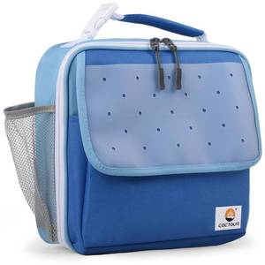 lot 12283 image: CaCTOUR Lunch Box Kids,Fun Color Lunch Box for Boys,Large Soft Cooler Lunch Bag for Kids,Back to School Thermal Insulated Lunch Tote Bag for School Daycare Outdoor (Blue)