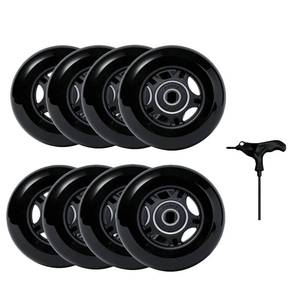 lot 12292 image: VORTRACK 8-Pack Inline Skate Wheels 85A with ABEC-9 Bearings, 64mm 70mm 72mm 76mm 80mm Sizes, Indoor and Outdoor Use for Roller Hockey, Inline Skates, Scooter and Luggage Repair (76mm)