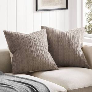 lot 12305 image: ZeeMart 100percent Cotton Waffle Textured Throw Pillow Covers Set of 2, 24x24 Inch Cocoa Brown, Soft Farmhouse Decorative Couch Pillow Cases Brown Cushion Covers for Sofa Bed Living Room Home Decor