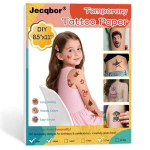 lot 12324 image: Printable Temporary Tattoo Paper for INKJET Printer, Custom Tattoo Sticker 8.5inX11in, DIY Personalized Long-lasting Clear Transfer Paper for Kids, Family, Women, Halloween, Birthday, Parties, Christmas