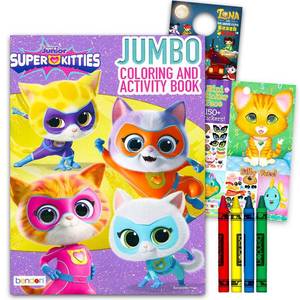 lot 12342 image: Disney SuperKitties Coloring Book Set for Kids, Girls 4-8 3-5 Bundle with Super Kitties Coloring Pages, Activities, Games, Stickers, Jumbo Crayons  SuperKitties Activity Book Set