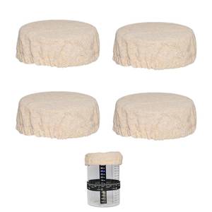 lot 12343 image: TERESRY Sourdough Starter Jar Cover Cloth, Reusable Linen Covers for Sourdough Starter Container, Breathable Fabric Covers for Mason Jars Wide Mouth and Normal Mouth (4) (Missing One)