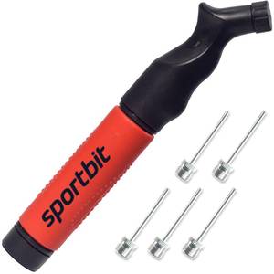 lot 12349 image: SPORTBIT Ball Pump for Sports Balls - Push and Pull Inflating System - Hand Pump for Exercise Balls - Volleyball Pump, Basketball Inflator, Ball Air Pump - Goes with 5 Needles Set