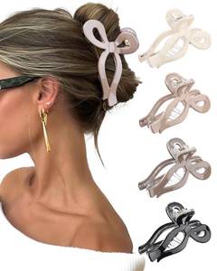 lot 12362 image: Molans 5Inch Large Hair Claw Clips 4 PCS for Women - Acrylic Hair Accessories for Thick Hair and Long Hair, Big Strong Durable Hair Applique, Oversized Non-slip Rectangle Butterfly Bow Jaw Hair Clips