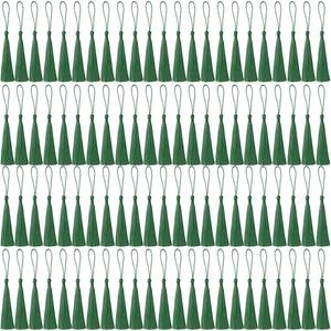 lot 12364 image: MUXGOA 150 Pcs Bookmark Tassels for Crafts,Key Chain Mini Tassels for Jewelry Making and Graduation Book Marks(Dark Green)