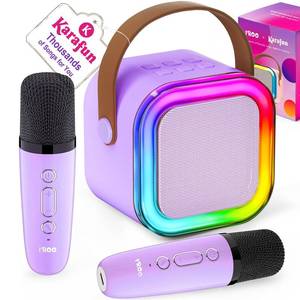 lot 12365 image: Mini Karaoke Machine for Kids, 2026 TOP Toys Birthday Gifts Ideas for Girls Ages 4, 5, 6, 7, 8, 9, 10, 12 Years Old, Portable MP3 Player with 2 Wireless Mics for Family Home Party