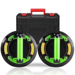 lot 13389 image: Bonvoisin 2 Pack Electric Glass Suction Cups 8in Auto StopSuction Vacuum Cups with Metal Handle for Glass Ceramic Tile Metal Smooth Board Marble Windshields