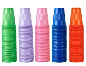 lot 13409 image: Lilymicky 500 Pack 5 oz Plastic Cups, Disposable Drinking Cups in Assorted Colors Can Be Used As Tasting, Party Tumblers, Jelly Party Shot