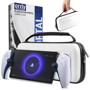 lot 14149 image: Carry Case designed for Playstation Portal remote player for PS5 Console holds accessories, Travel and Storage Protection for headset charger and more WHITEBLACK - Easy Clean Case Gift box Edition