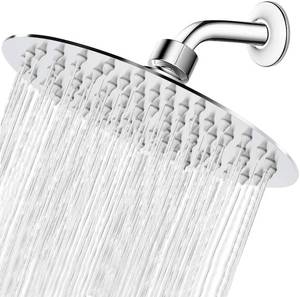 lot 14153 image: NearMoon Rain Shower Head, Ultra-Thin Design-Pressure Boosting, Awesome Some Experience, High Flow Stainless Steel Rainfall Head (8 Inch,Chrome Finish)