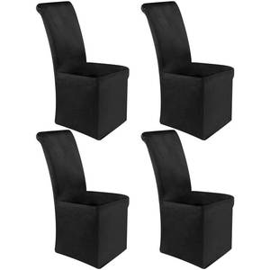 lot 14184 image: Moukeren Set of 4 Velvet Stretch Chair Covers Stretch Slipcovers Fur Chairs Cover Soft Removable Long Solid Slipcover for Wedding Dining Room(Champagne)