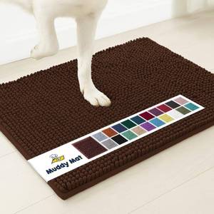 lot 14186 image: Muddy Mat�  Super Absorbent Door Mat Indoor, Microfiber Quick Dry Chenille Entryway Rug, Non-Slip Front Door Mat, Indoor Mats for Entryway, Machine Washable Pet Rug, Brown 24inx36in